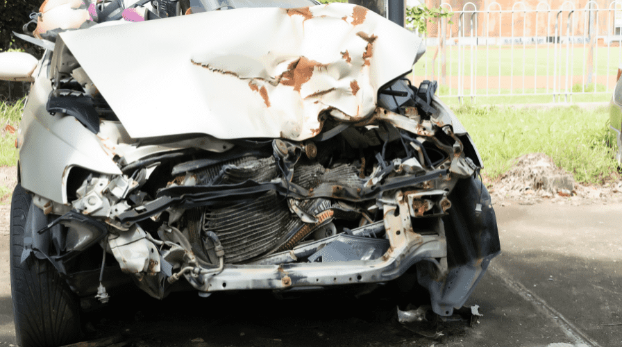 Driving Accidents Image of a car accident that happened while aggressive driving, Issa Castro Law Firm.