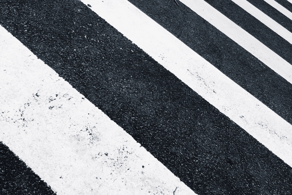 Pedestrian Accident Image of a crosswalk on an Atlanta Street, Have you been hit by a pedestrian? -Issa Castro Law Firm
