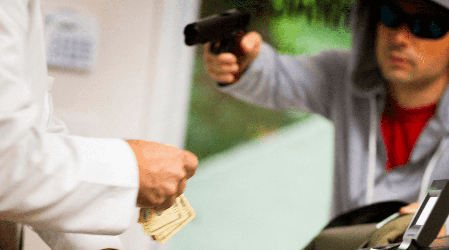 Image of a gun for armed robberies, Issa Castro Law Firm.