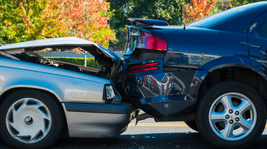 car wreck Image of a car accident that happened on an Atlanta Highway, Issa Castro Law Firm.