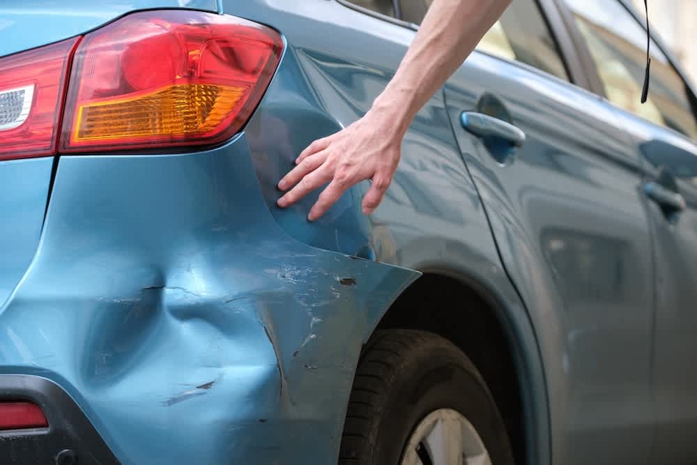 Car Bump Car with a damaged rear bumper